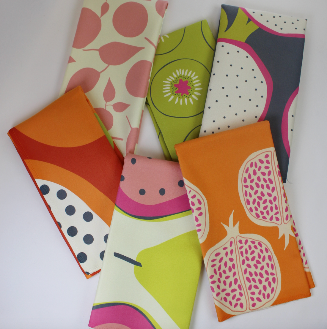 Tropical Fruit Geometry Dinner Napkin Set
