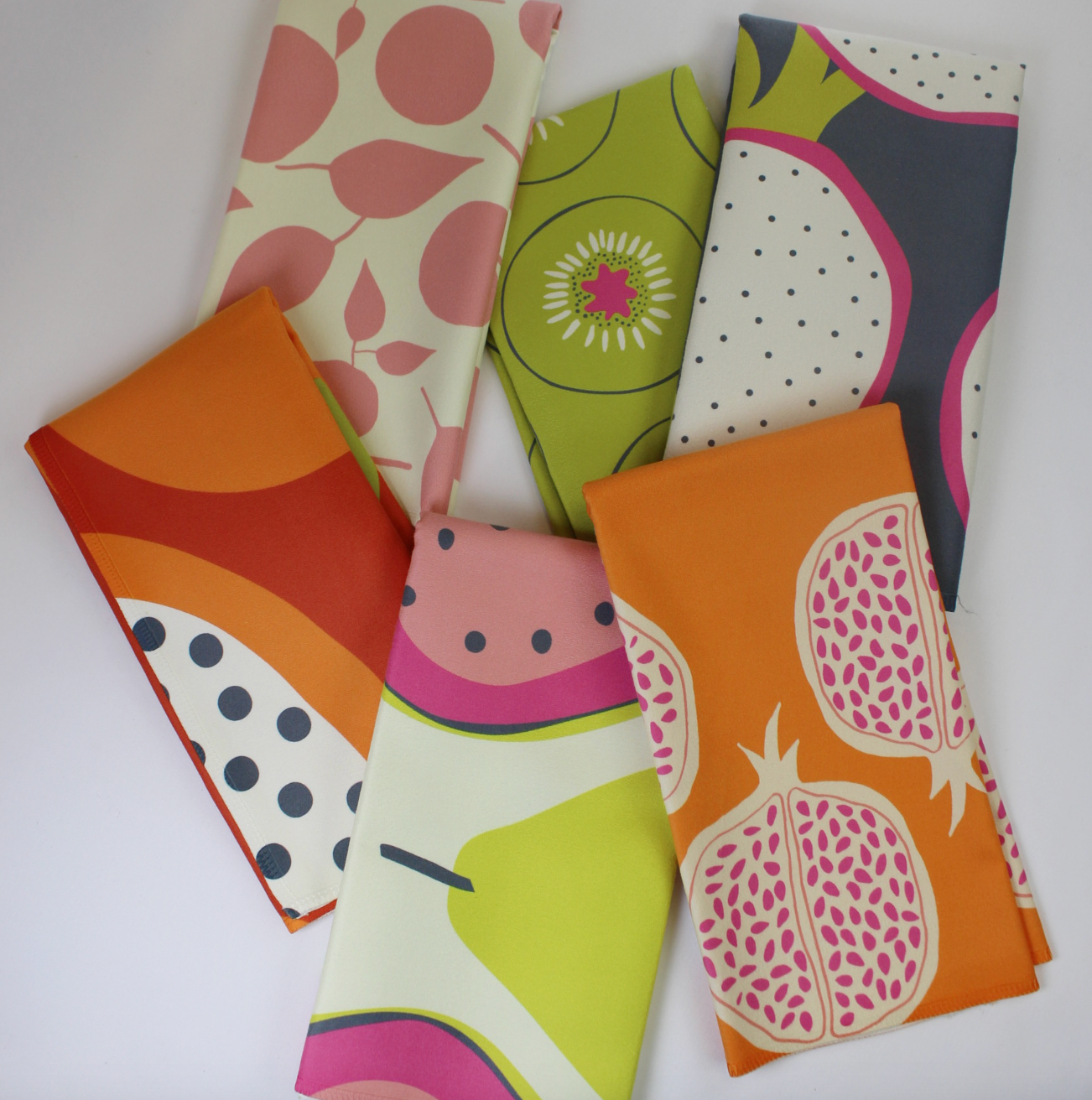 Tropical Fruit Geometry Dinner Napkin Set