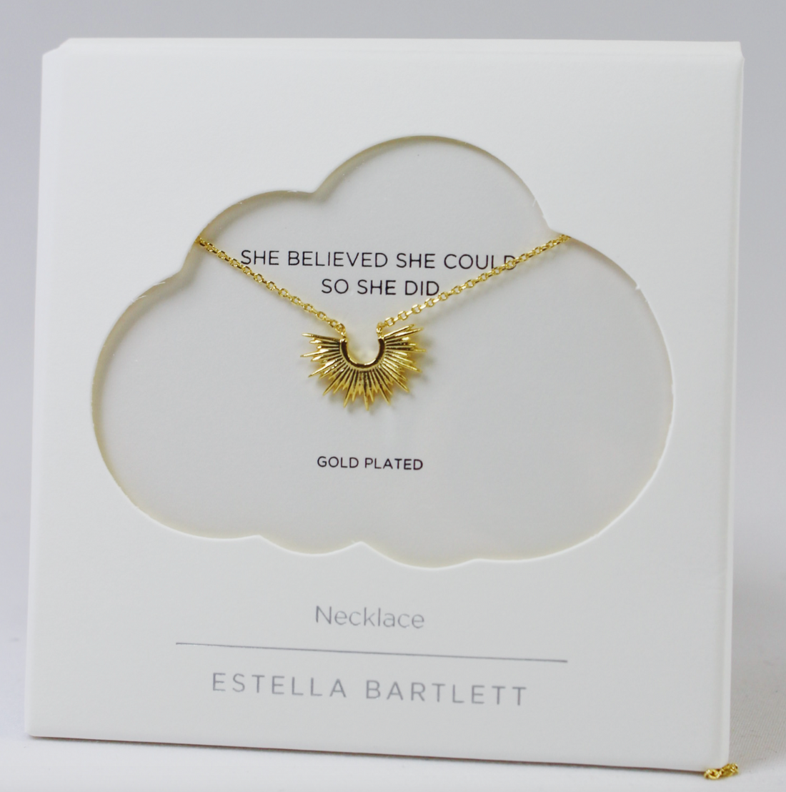 Half Sunburst Gold Necklace