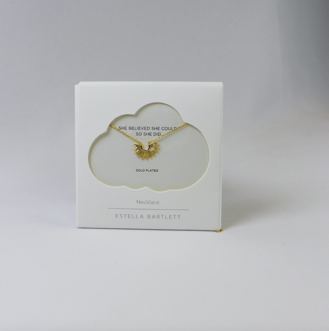 Half Sunburst Gold Necklace