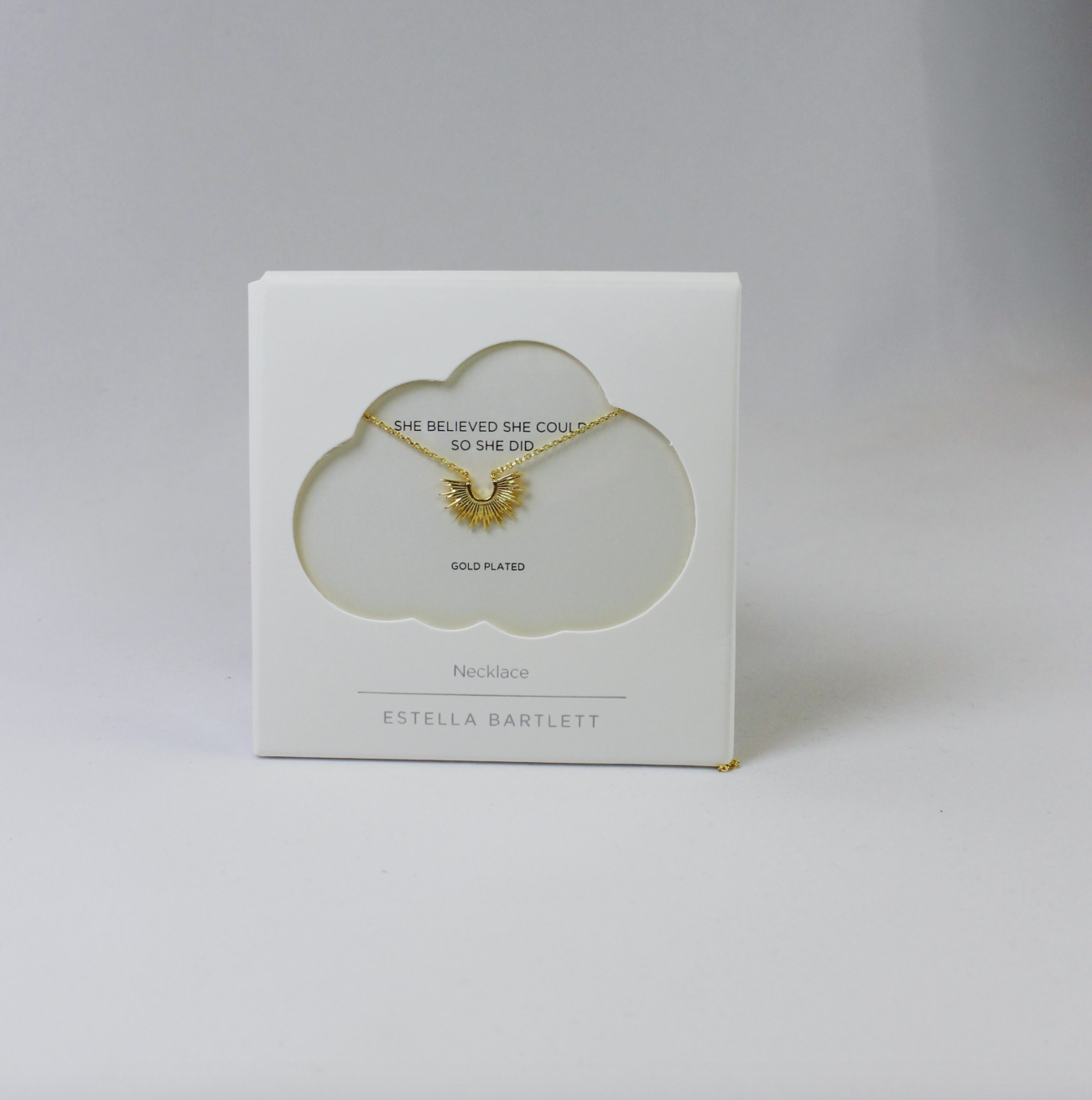 Half Sunburst Gold Necklace