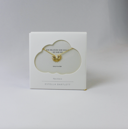 Half Sunburst Gold Necklace