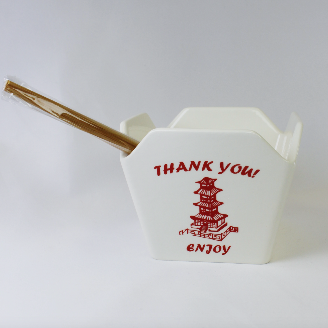 Takeout Box Serving Bowl with Chop Sticks