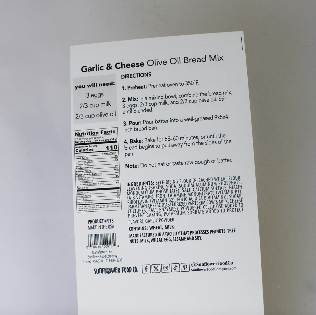 Garlic &amp; Cheese Olive Oil Bread Mix