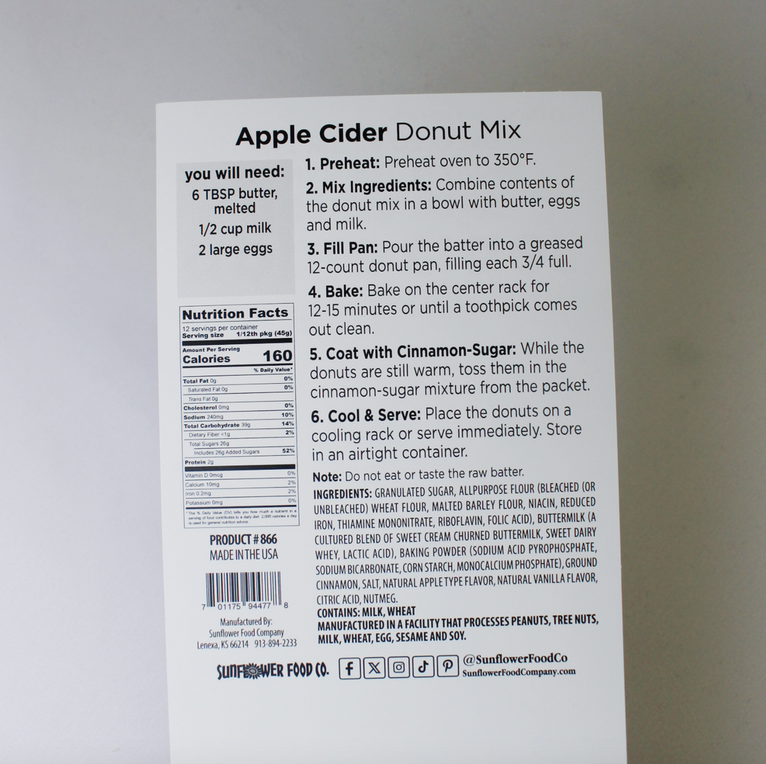 Apple Cider Cake Donut Mix with Dusting Sugar
