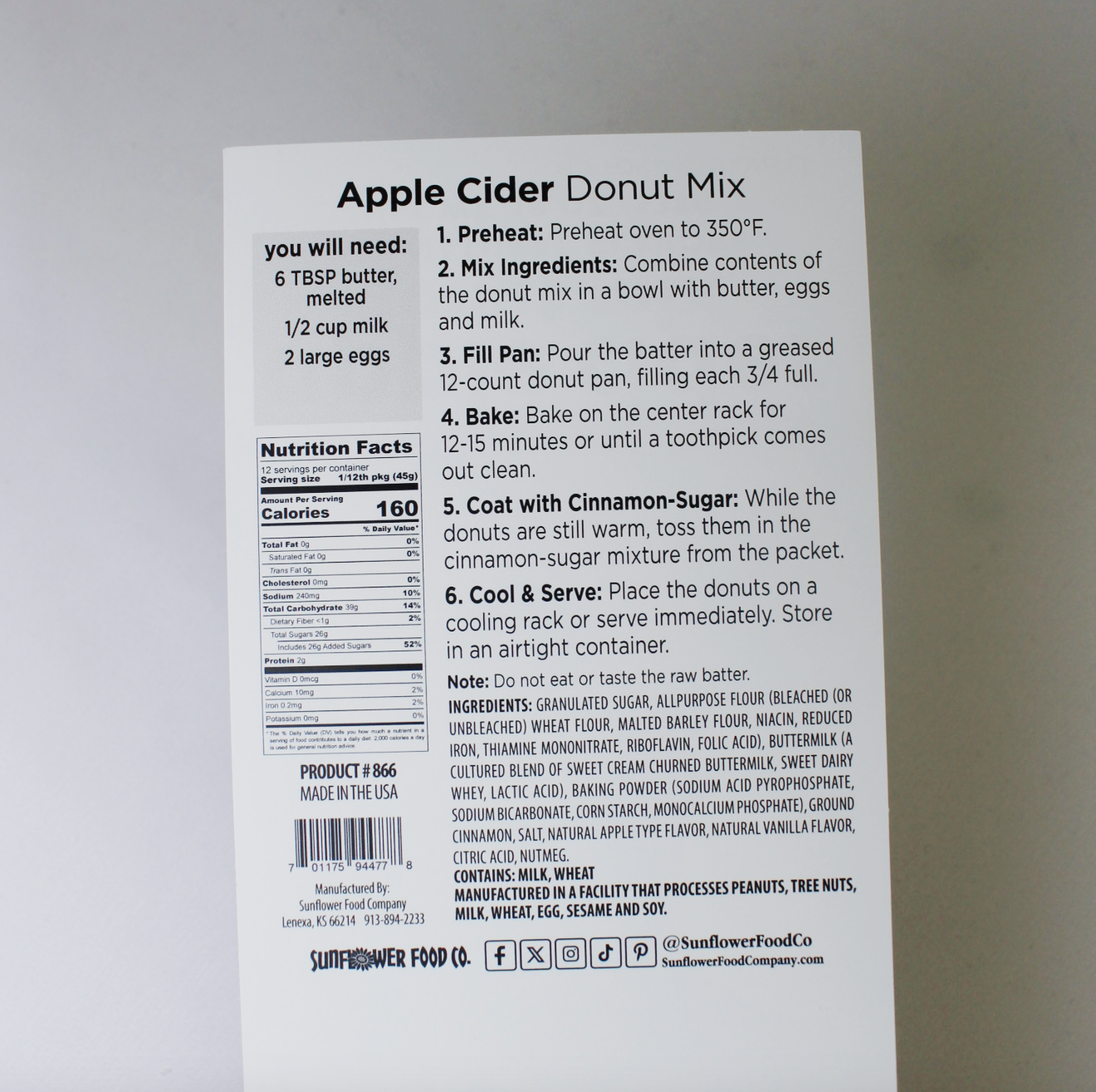 Apple Cider Cake Donut Mix with Dusting Sugar
