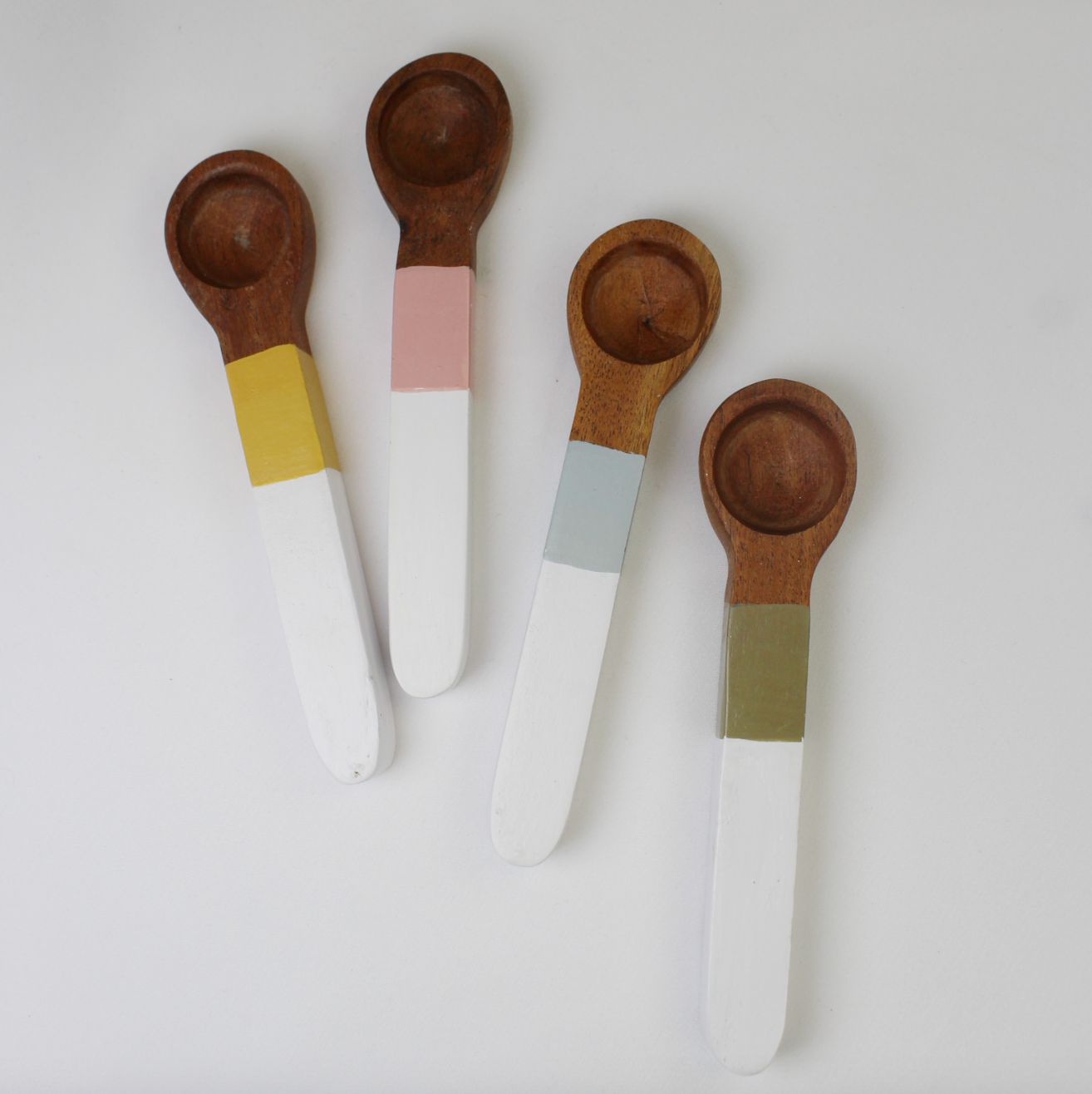 Wooden Color Block Teaspoons