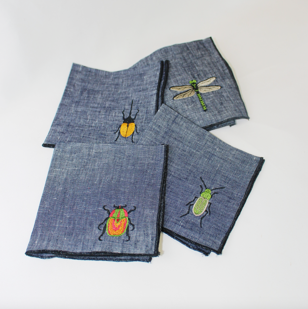Chambray Insect Embroidery Napkin