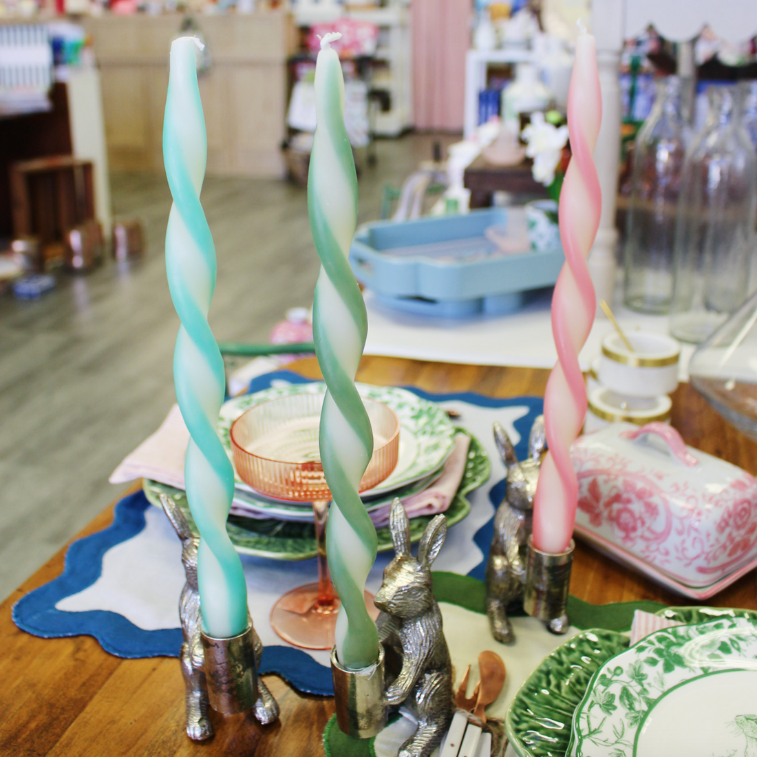 Assorted Stripe Twist Candles