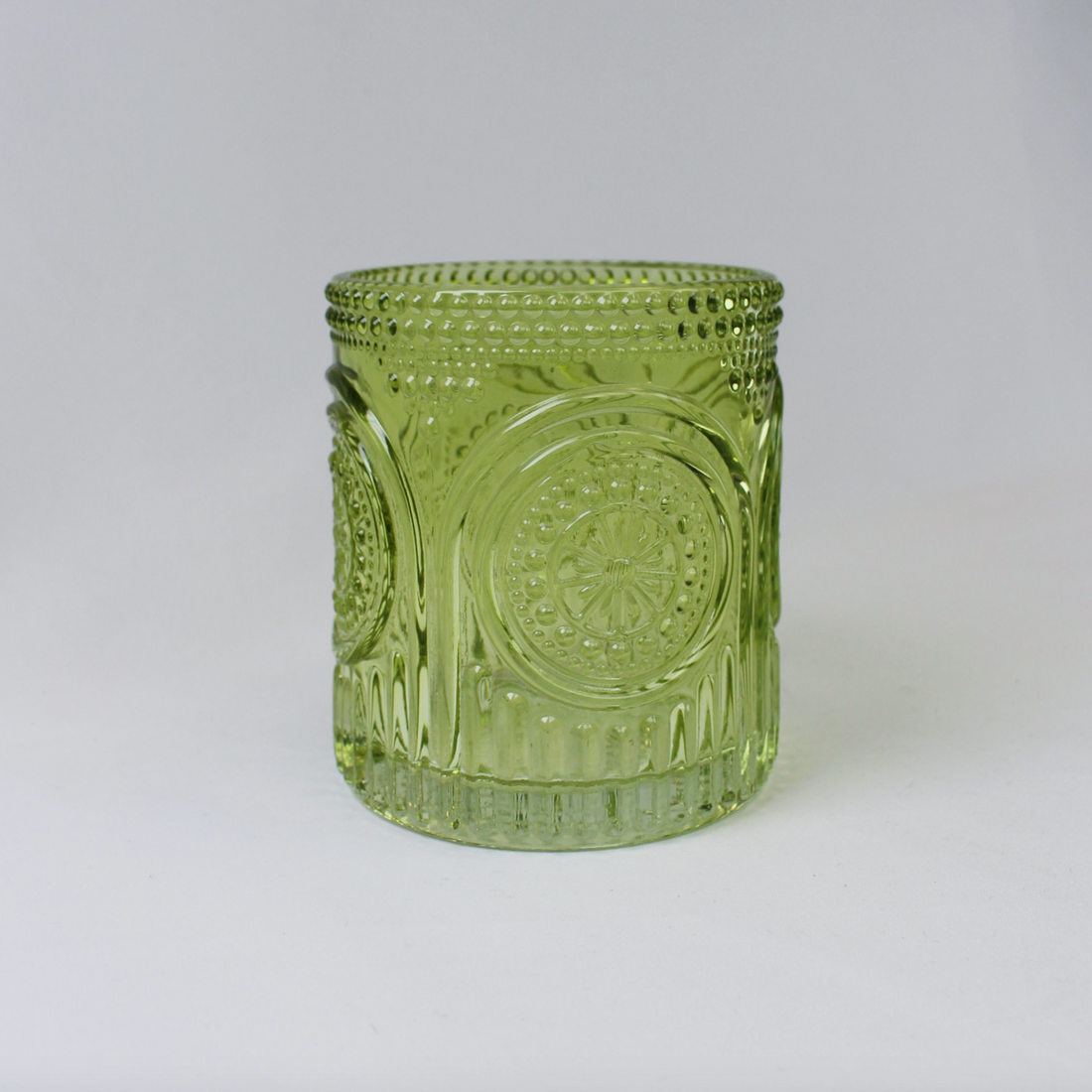 Vintage Textured Green Drinking Glasses