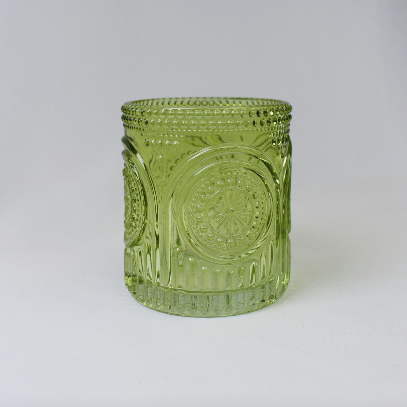 Vintage Textured Green Drinking Glasses