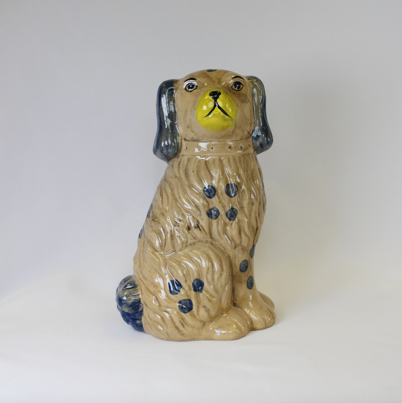 Grey and Blue Staffordshire Dog Vase