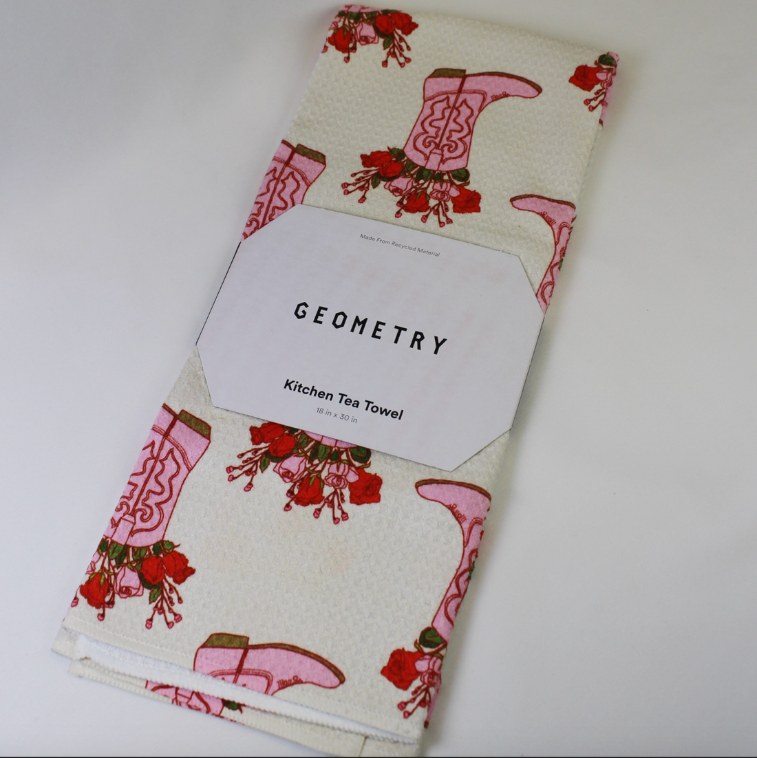 Geometry Cowgirl Boots Tea Towel