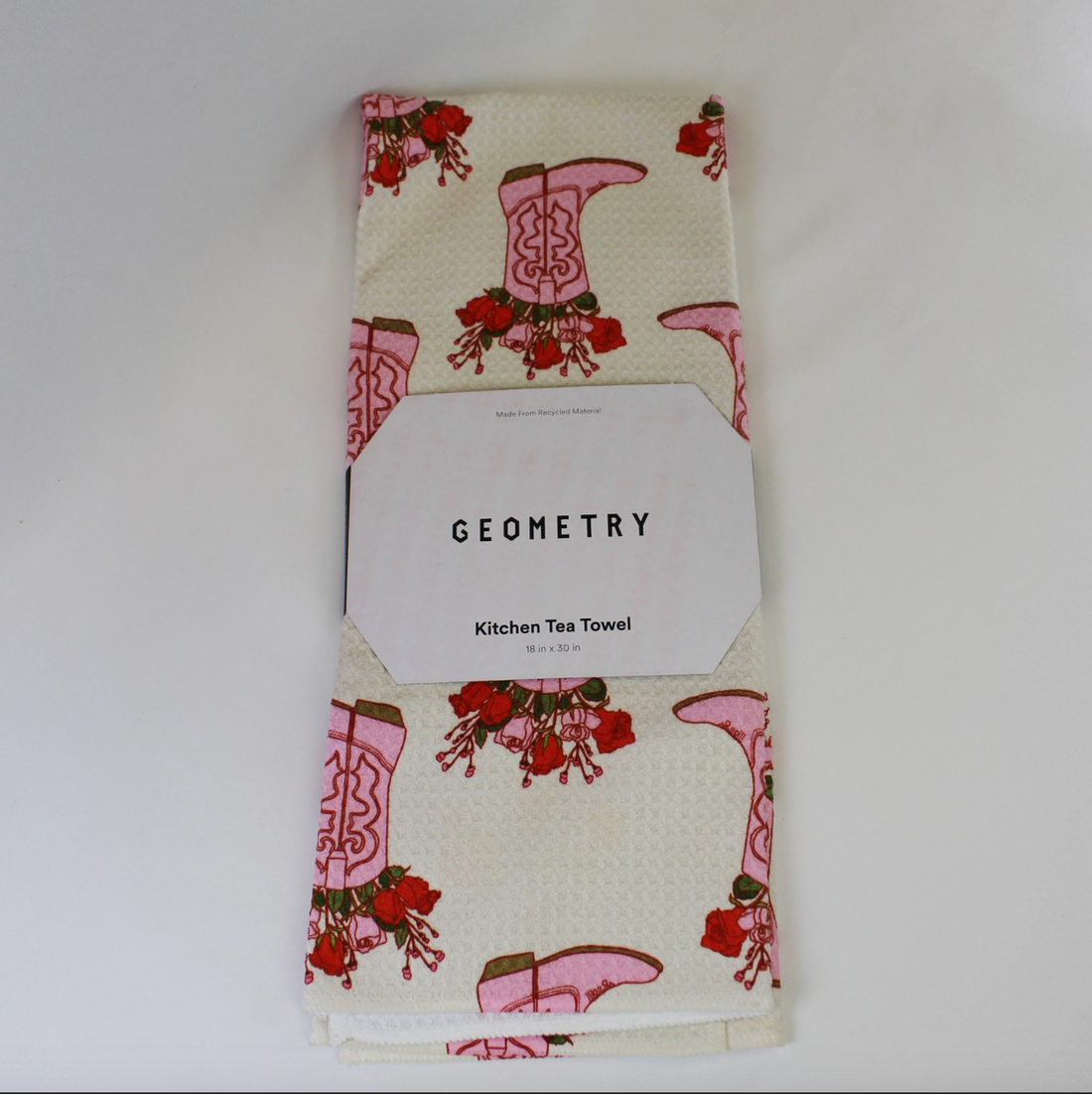 Geometry Cowgirl Boots Tea Towel