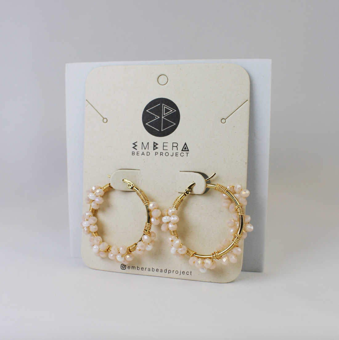 Pink Daisy Hoop Earrings