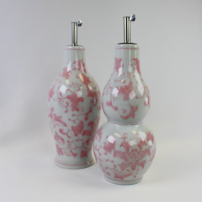 Pink Chinoiserie Oil Cruet