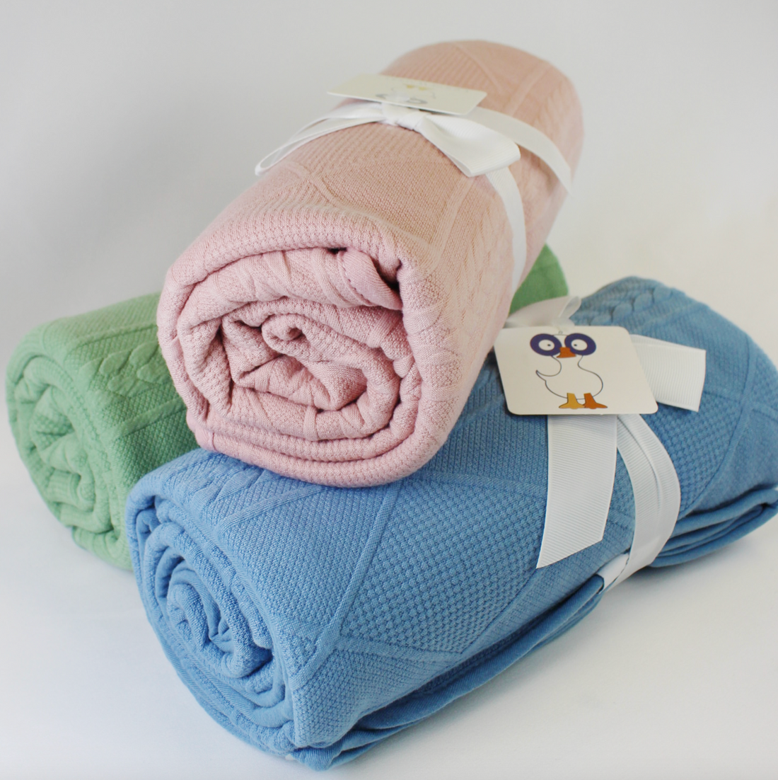 Goose Waddle Knit Baby Blankets