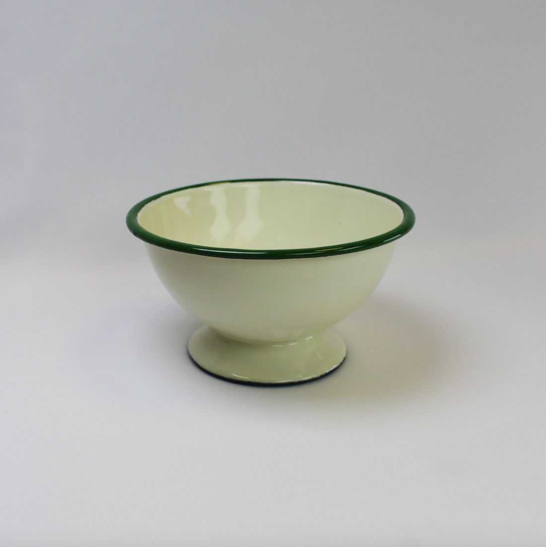 Cream Bowl with Green Trim