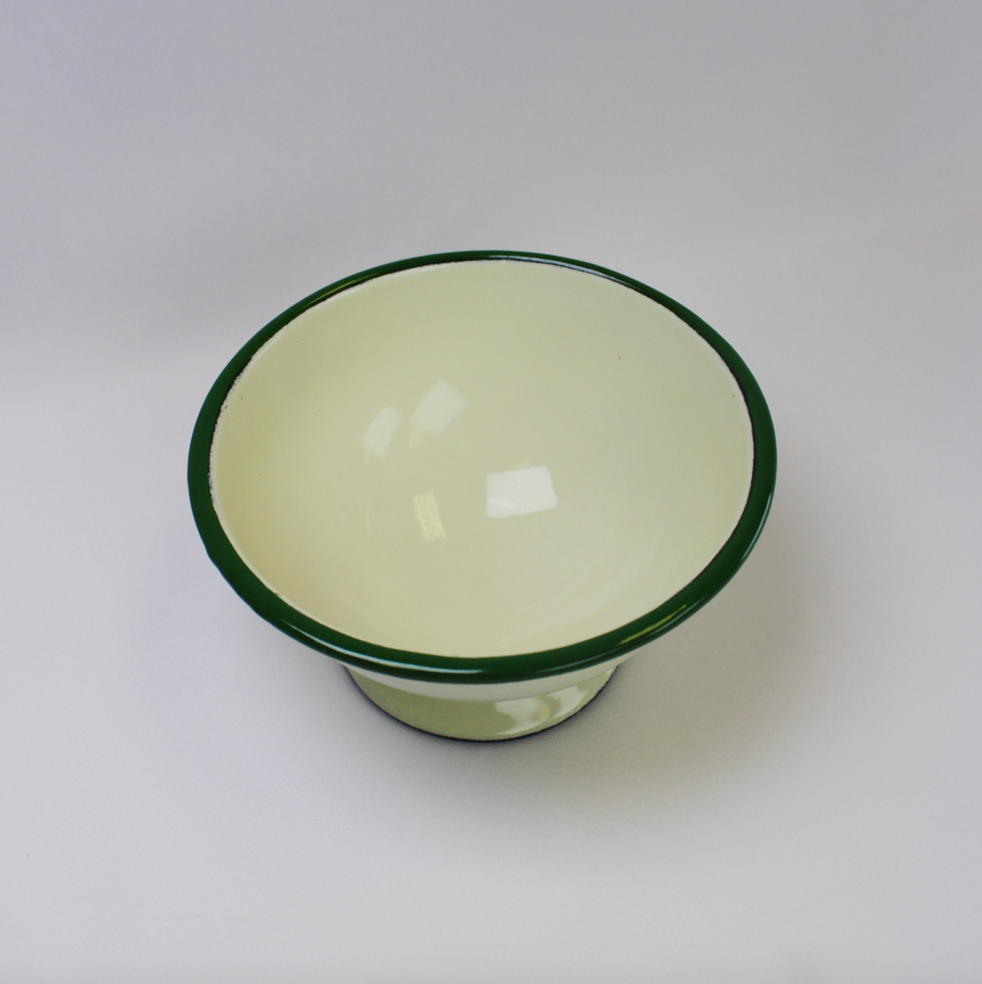 Cream Bowl with Green Trim