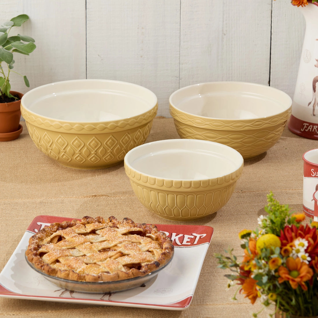 Vintage Farm Stoneware Mixing Bowl