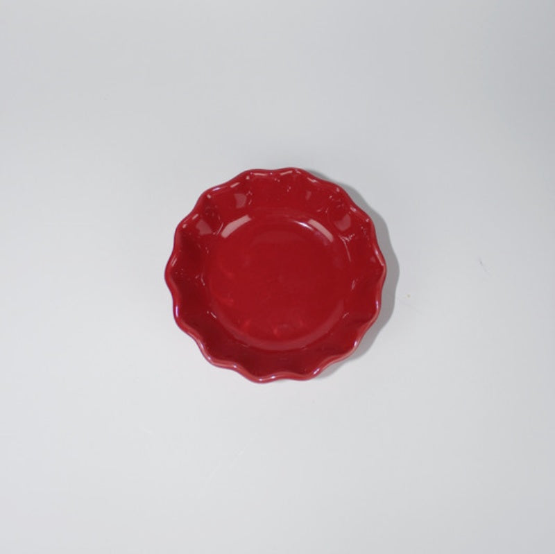 Stoneware Bowl with Scalloped Edges